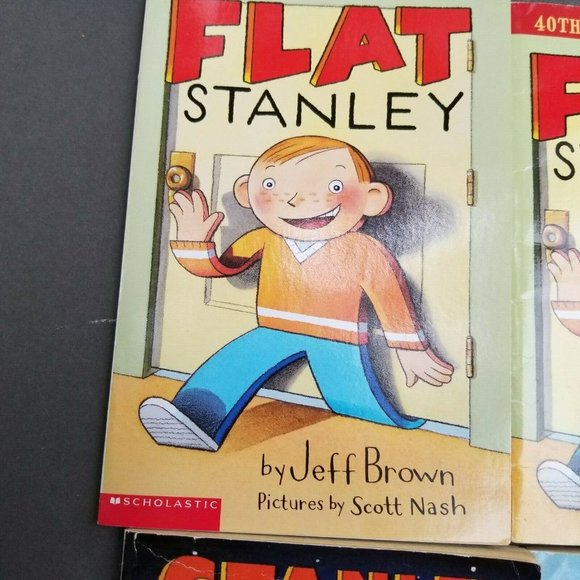 Flat Stanley Books by Jeff Brown + T-Shirt - Picture 3 of 12